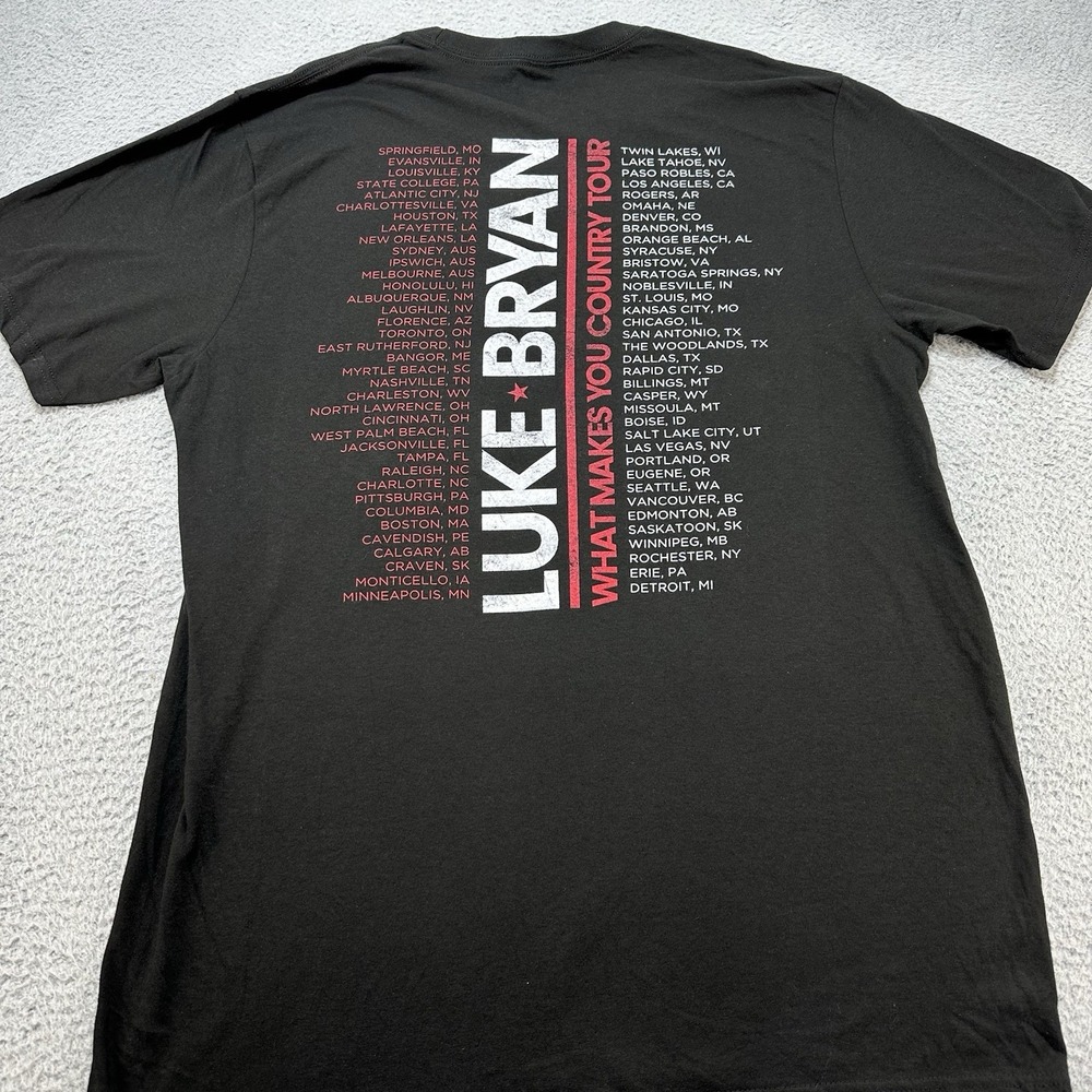 Luke Bryan Shirt Adult Extra Large Black What Makes You Country Music Tour Merch